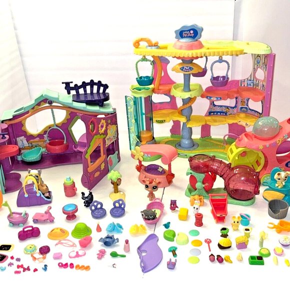 Littlest Pet Shop LOT ✿Club Tree House✿Round & Round Pet Town ✿ACCESSORIES ✿PETS